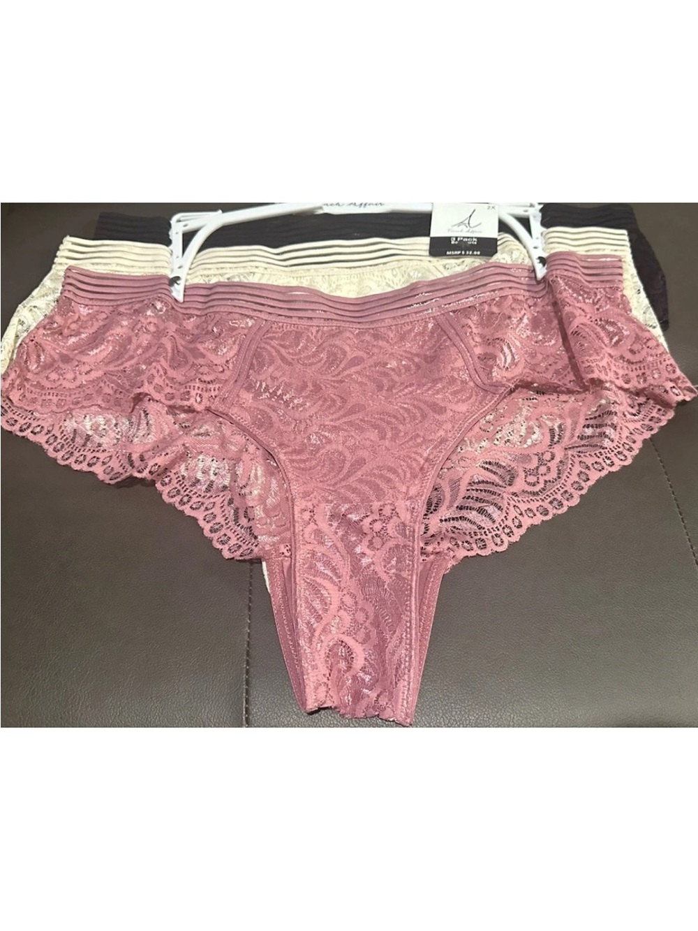 boyshorts panties for Women French affairs 3pack , 3 Colors Size 2XL